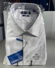 Nautica Mens Performance Super Dress Shirt White Slim Stretch
