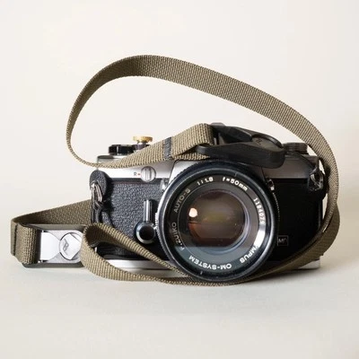 OMNI CAMERA PRODUCTS 40” Olive Green Camera Strap w/ Peak Design Quick Release Anchors Handcrafted
