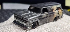 HOT WHEELS CUSTOMIZED 1964 GMC PANEL TRUCK IN SILVER WITH REAL RIDERS
