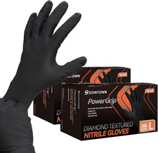 Upgraded 10 Mil Heavy Duty Nitrile Gloves, Mechanic Gloves Nitrile Disposable, w
