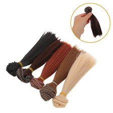 5 Pcs Doll Hair Wig Straight Synthetic Wigs For Dolls Making Supply