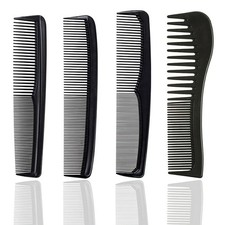 Sturdy Smooth Versatile Practical Salon-Quality Easy-To-Clean Black Plastic Comb
