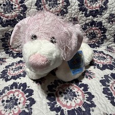Ganz Webkinz Plush HM228 Pink  White Dog All Tags Brand New w Code