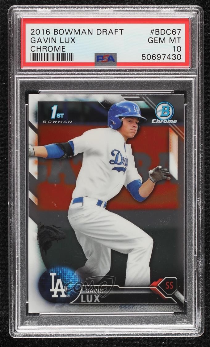 2016 Bowman Draft Chrome Draft Picks Gavin Lux #BDC-67 PSA 10 GEM MT 16qe