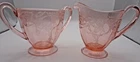 New ListingElegant Depression MORGAN Cupid Angel Creamer & Sugar Set Central Glass - 1930