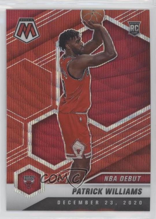 2020-21 Panini Mosaic NBA Debut Mosaic Red Wave Prizm Patrick Williams #267 1y9