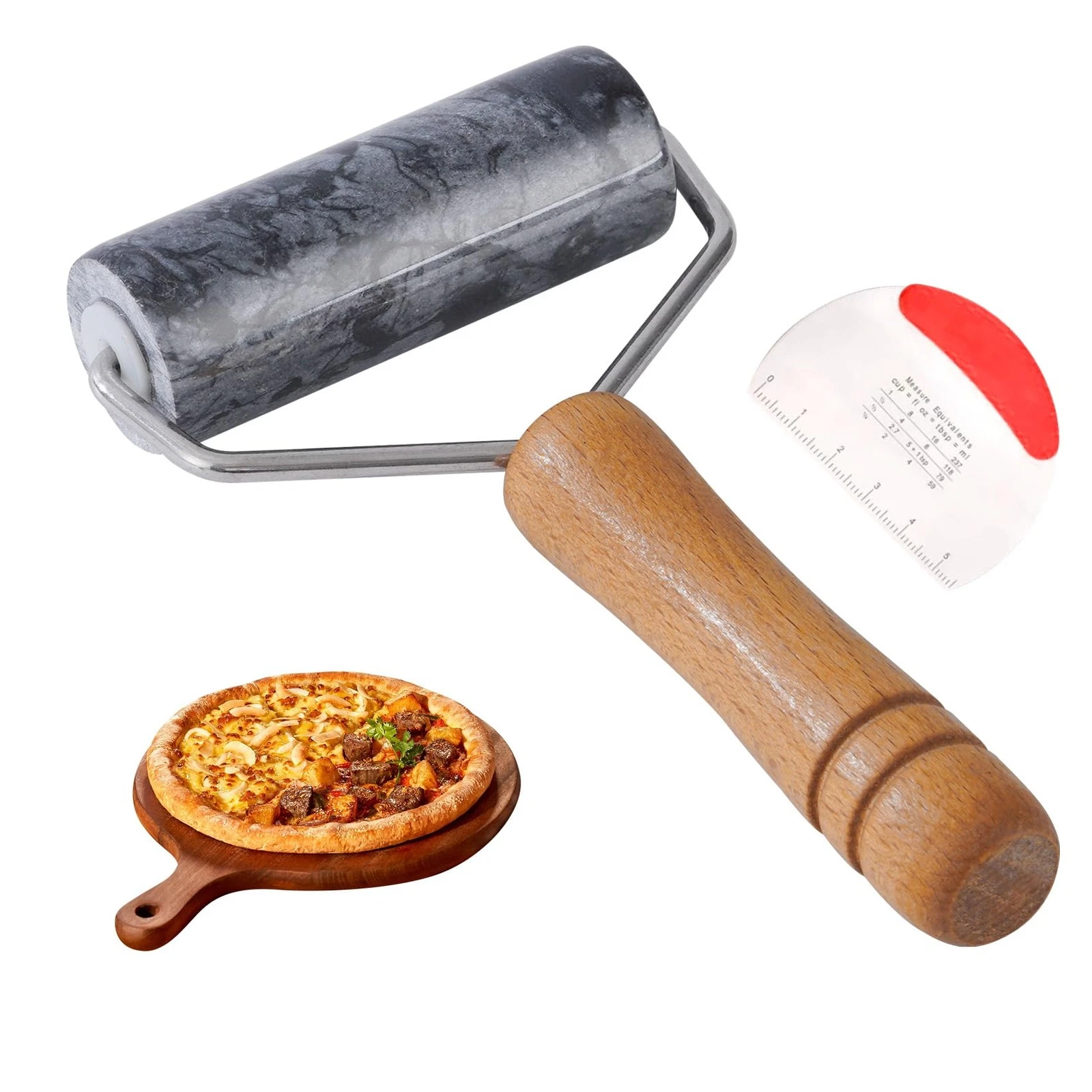 Small Marble Rolling Pin for Dough-Non-Stick T-shaped Hand Roller for Dough,C...
