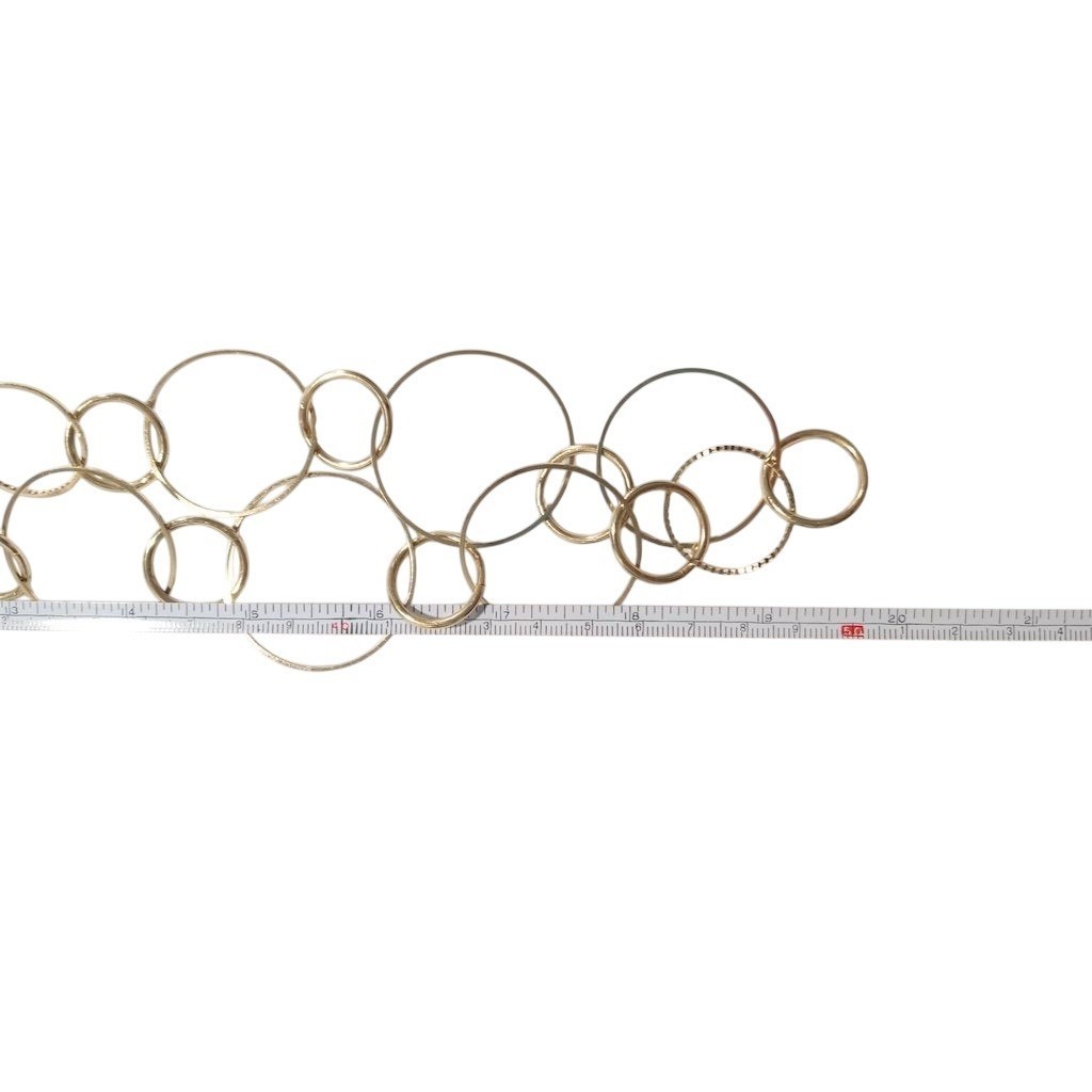 Gold Geometric Multi Circle Link Statement Neckla… - image 9