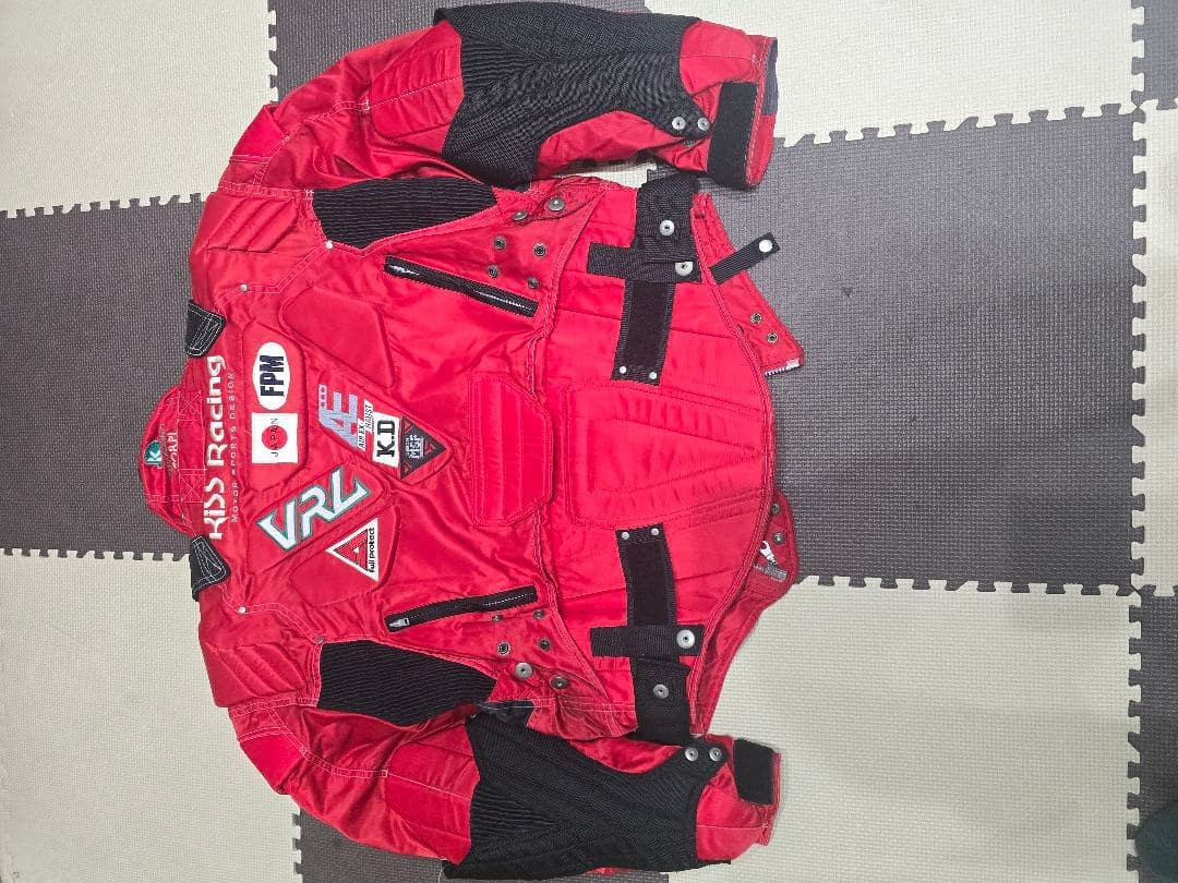 Kiss Racing Motorcycle Jacket Red M with Soft Shoulder & Back