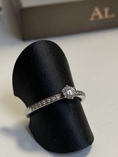 Eleganter Solitär Ring Silber 925 CZ Mehrere Stempeln Damen Verlobung Schmuck