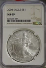 2004 US Silver Eagle $1 NGC MS69