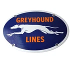 Vintage Greyhound Lines Porcelain Sign - Running Dog Bus Logo Sign