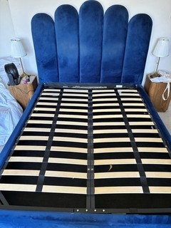 Danetti King Size Royal Blue Bed Frame With Under Mattress Storage See Pics