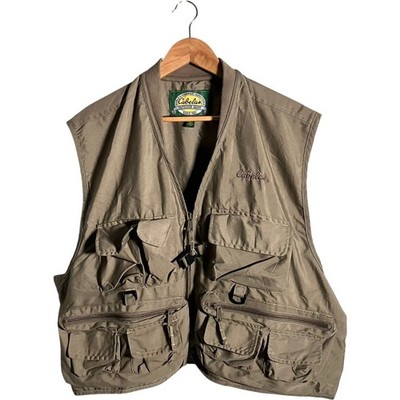 Cabela's Weste Herren Gr. XL Khaki Outdoor Angeln Multi Pocket Utility