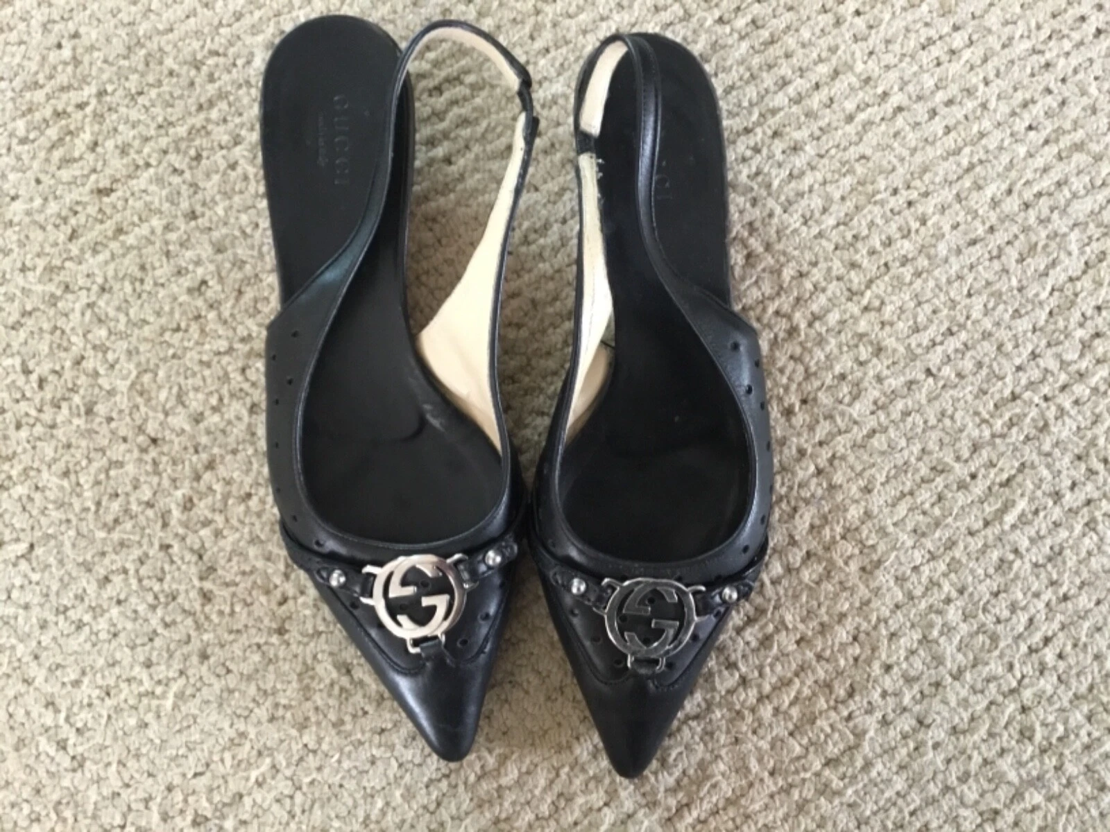 Belles Gucci Femmes Fabriquées en Italie Chaussures Pointues Femme Taille JP 23