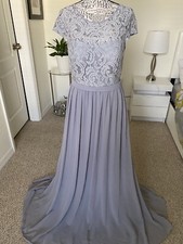 Grey Cindy Bridesmaids/ Party/Formal Dress Chiffon And Lace Size 6