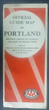 1936 Portland street road map AAA Shell oil gas Oregon