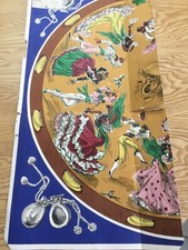 1/2 PART LARGE PRINTERS DESIGN ladies SCARF  ART DECO  DESIGN FLAMENCO