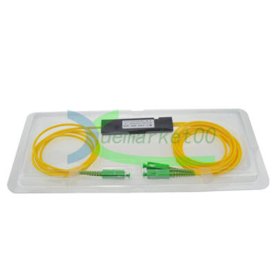 1PCS SC-APC 1X2 PLC Singlemode Fiber Optical splitter FTTH PLC SCAPC NEW #E10