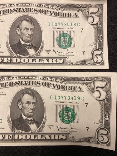 $5 Dollar Bills Collection; 7 Federal Reserve Notes In Total - Picture 5 of 6