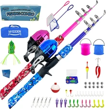 Kids Fishing Pole, Portable Telescopic Kids Fishing Poles for Boys and Girls, Fi