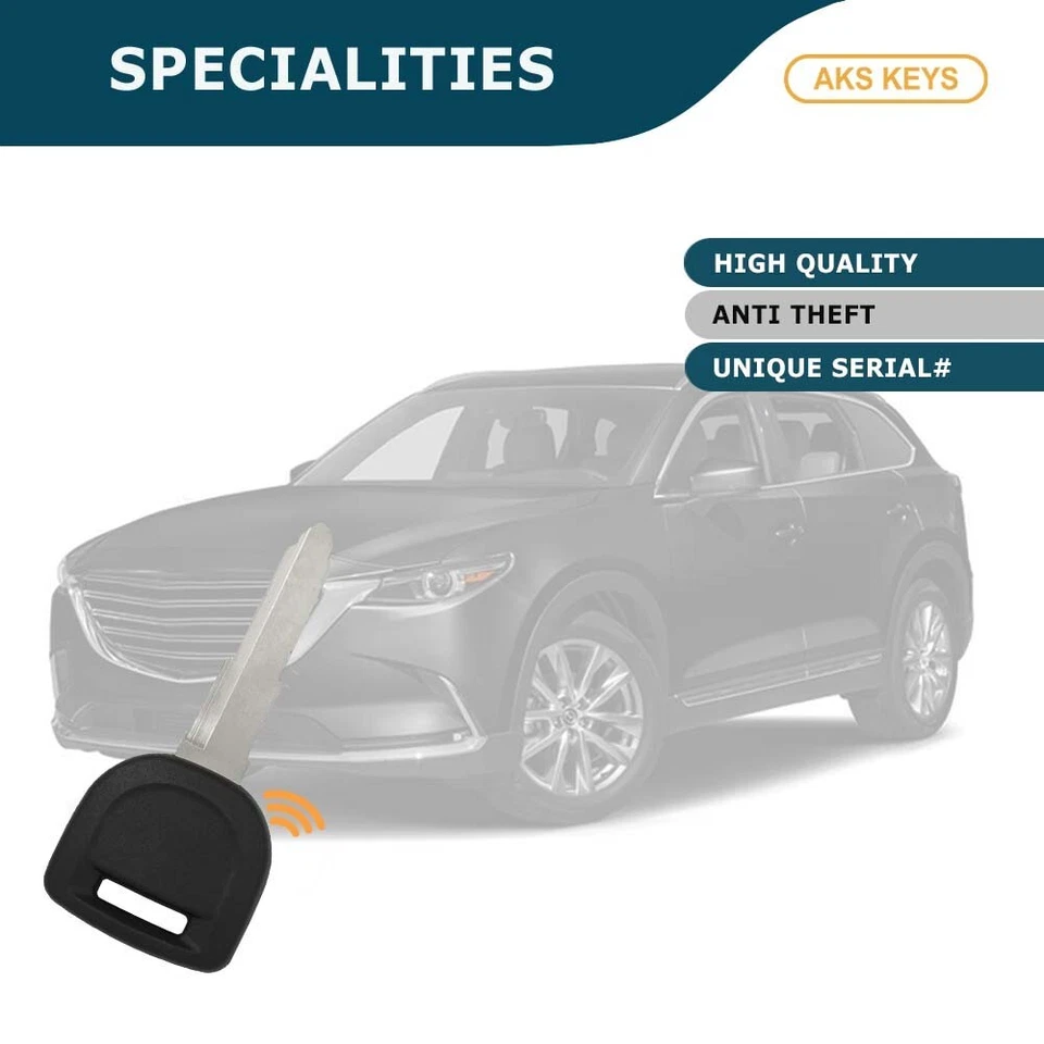 2 llaves transpondedor coche chip repuesto para Mazda 2 2011 2012 2013 2014 2015 Foto 4 de 4