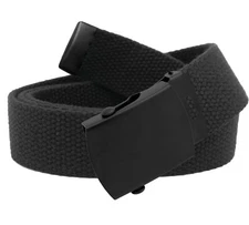 Build A Belt Men's Classic Black Slider 1.25" Wide Buckle with Canvas Web Belt