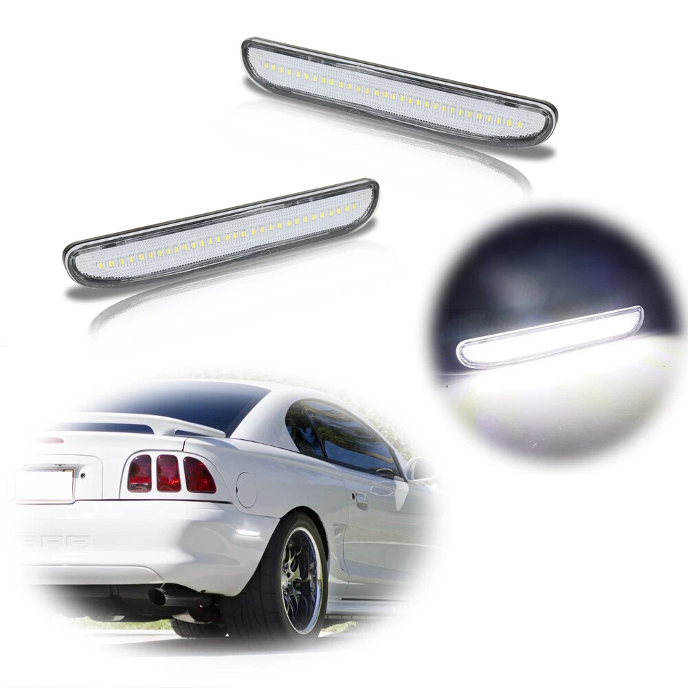 FOR 1994-1998 FORD MUSTANG REAR LED BUMPER SIDE MARKER LIGHTS LAMPS 2PCS CLEAR