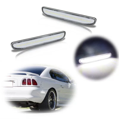 FOR 1994-1998 FORD MUSTANG REAR LED BUMPER SIDE MARKER LIGHTS LAMPS 2PCS CLEAR - Bild 1 von 4