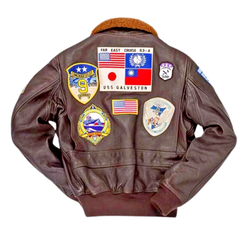 Brown Genuine Leather G1 Flight Bomber Maverick Jacket Brown Biker