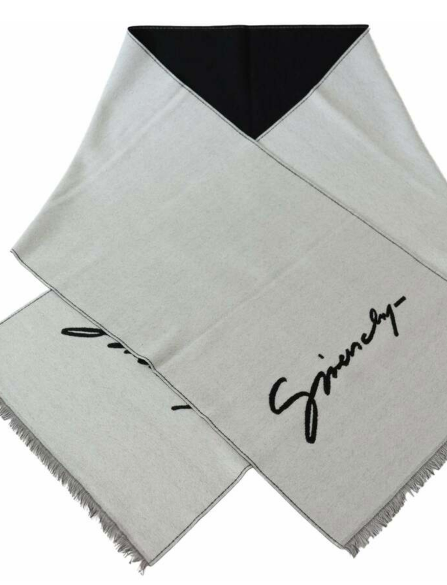 GIVENCHY Unisex Wool Silk Signature Logo Scarf Schal Mufflers 