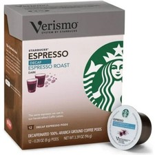 Starbucks Verismo Decaf Espresso Pods   DISCONTINUED   12 Pods