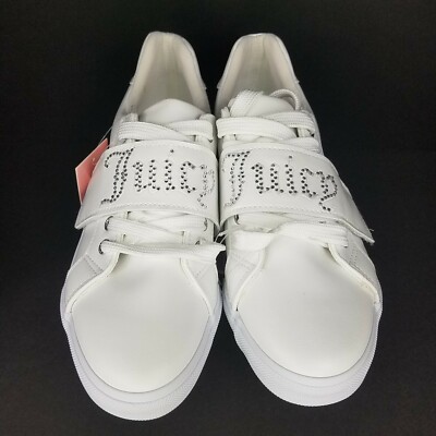 Juicy Couture Cartwheel Bling White Sneakers Shoes Women's Size M NWT 