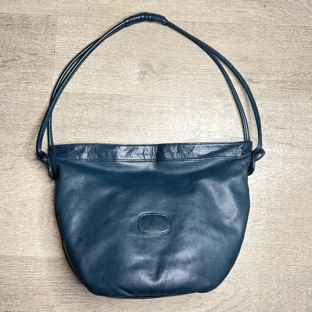 Small Black Leather Hobo Bag - Slouchy Shoulder Purse