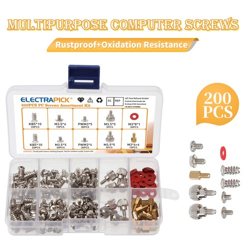 200Pcs Computer Screw Kit PC Screws For Motherboard Case Fan Hard Disk Notebook - Bild 9 von 11