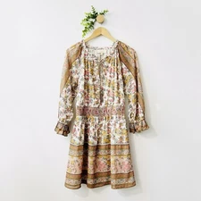 LOVE THE LABEL Anthropologie Euphoria Boho Floral Long Sleeve Dress Size Small