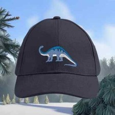 Prehistoric Brontosaurus Dino Cap - Embroidered, Adjustable, 100 Cotton