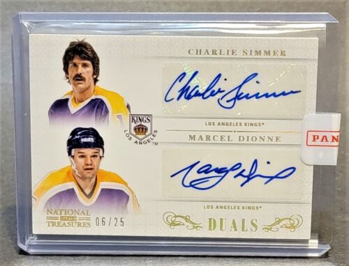 2013-14 National Treasures Dual Auto Gold DLAK Charlie Simmer Marcel Dionne 6/25