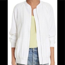 Equipment Kendrix Silk Eyelet Bomber Jacket S Small