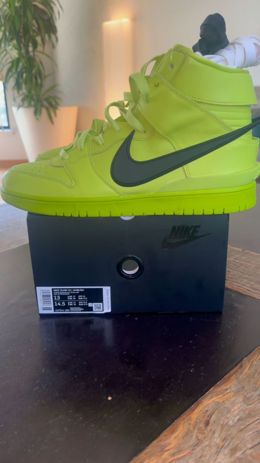 OFF WHITE X NIKE ?Nike x AMBUSH Dunk High Atomic Green Flash Lime Volt 13M come Off White Jordan