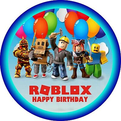 Roblox 7 Inch Edible Image Cake Cupcake Toppers Party Birthday Ebay - roblox cupcake toppers party city