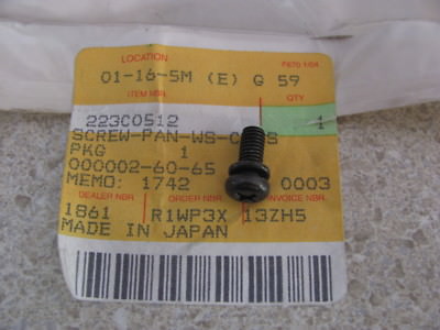 NOS OEM Kawasaki Screw Pan Head WS Cross 5X12 1983-96 ATV Bayou