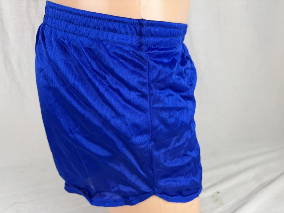 Pantalones Cortos para Correr Vintage Nailon Medianos Azul Deadstock Gimnasio Forrados Años 80 Empedrados Foto 4 de 4