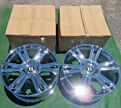 Factory Bentley 21 inch Wheels Continental Chrome OEM Flying Spur 