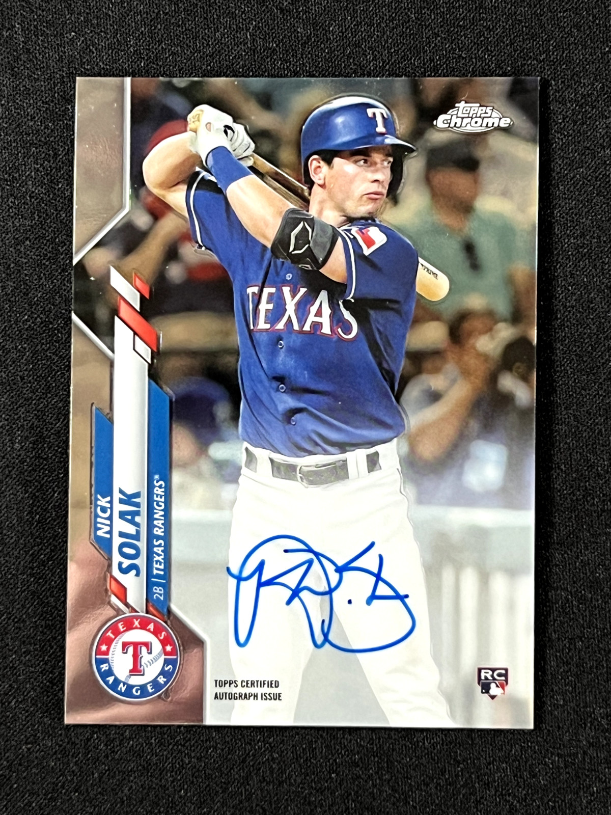 2020 Topps Chrome Nick Solak RA-NS Rookie Auto Texas Rangers
