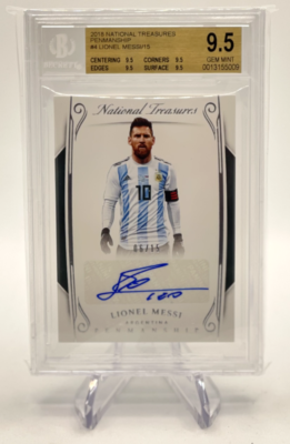 2018 Panini National Treasures Penmanship LIONEL MESSI /15 BGS 9.5
