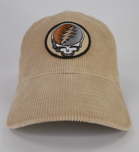 Grateful Dead Strapback Hat Corduroy Tan Brown Cream Stitched Deadhead SYF Cap - Picture 2 of 14