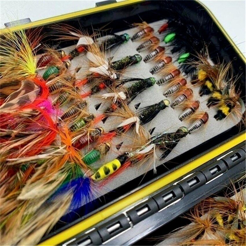Trout Fly Fishing Flies Collection 32112Pcs Dry Wet Nymph Stream Box