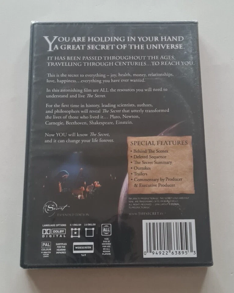 The Secret DVD Extended Edition Documentary Change Your Life - NEW & Sealed - Image 2 of 2