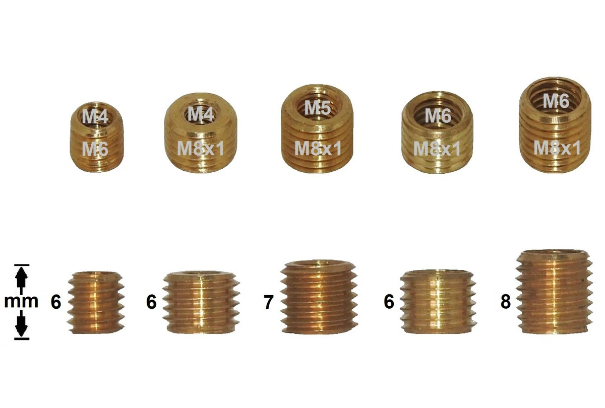 Reduzierrohr Messing Reduzierung außen M6 / M8x1 innen M4/ M5/ M6 